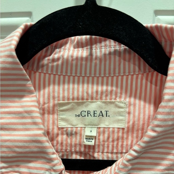 The Great
Striped Three-Quarter Sleeve Button-Up Top - Picture 3 of 5